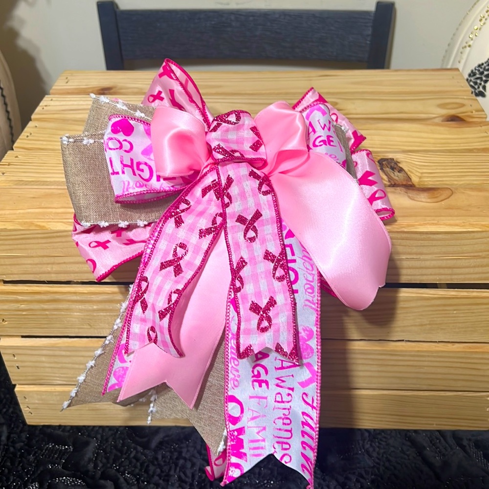 Handmade Breast Cancer Bow